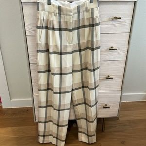 wilfred effortless pant spring checkered Cream - Size 8 LONG
